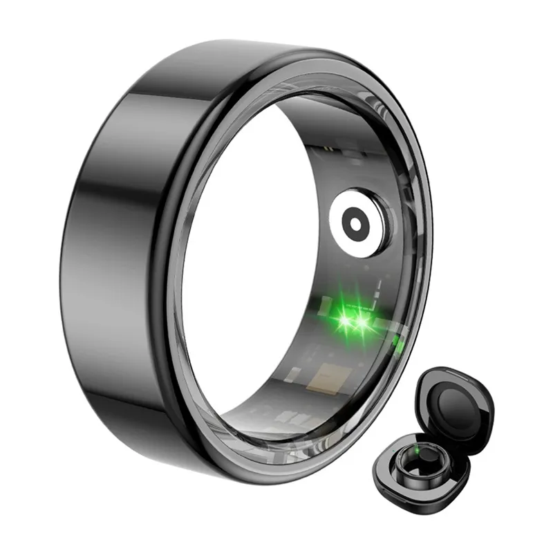COLMI R02 Nutikas sõrmus, suurus 10, 19,8 mm (must) + universaalne laadimiskohver
