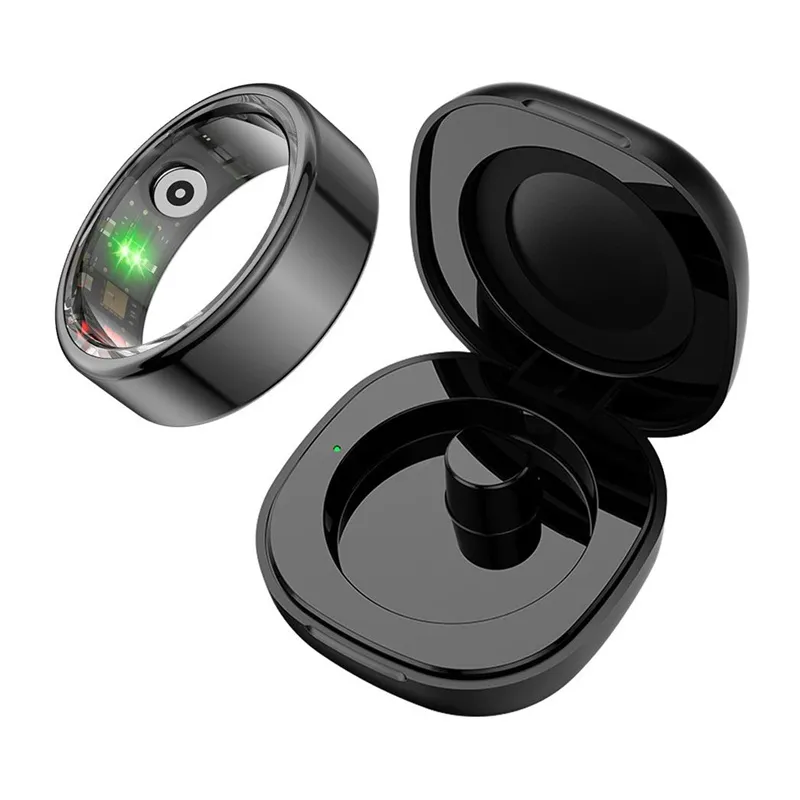 COLMI R02 Nutikas sõrmus, suurus 8, 18,1 mm (must) + universaalne laadimiskohver