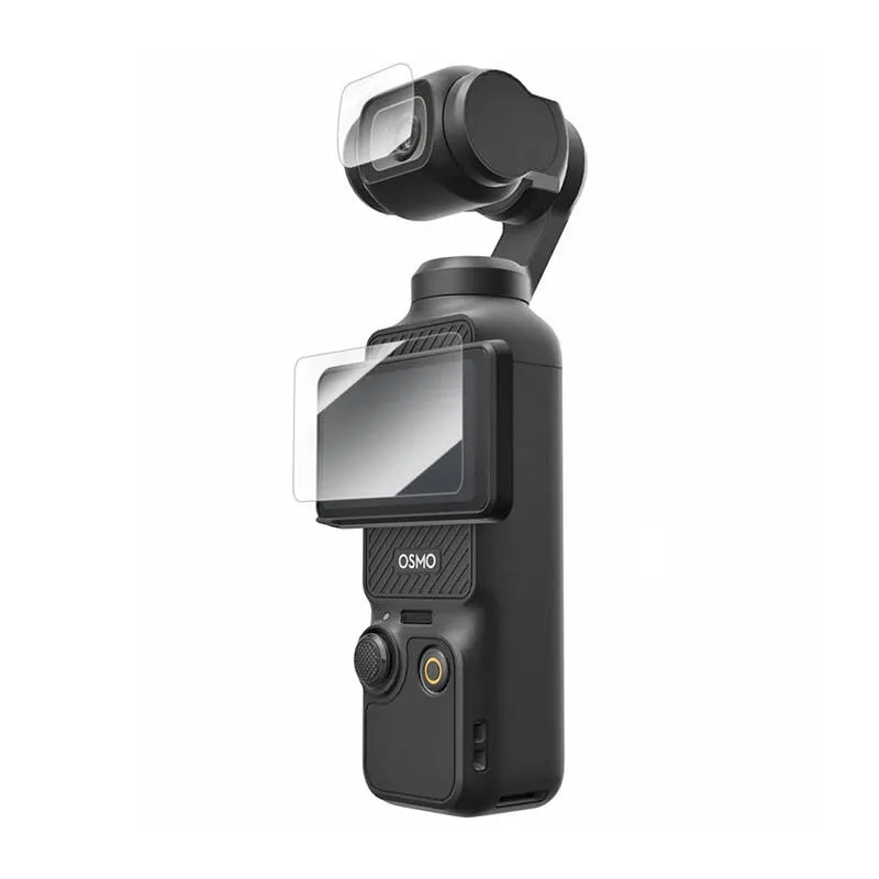 Klaasfilmi kaitse TELESIN jaoks DJI Osmo Pocket 3 (objektiivi film x2 + LCD-ekraani film x2) universaalne
