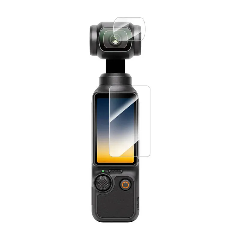 Klaasfilmi kaitse TELESIN jaoks DJI Osmo Pocket 3 (objektiivi film x2 + LCD-ekraani film x2) universaalne