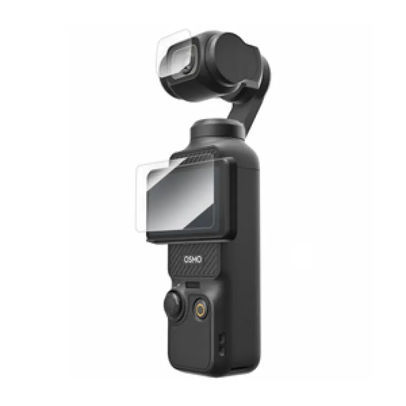 Klaasfilmi kaitse TELESIN jaoks DJI Osmo Pocket 3 (objektiivi film x2 + LCD-ekraani film x2) universaalne