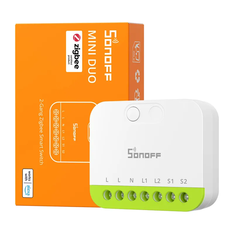 Sonoff MINI-ZB2GS ZigBee kahekanaliline mini lüliti universaalne