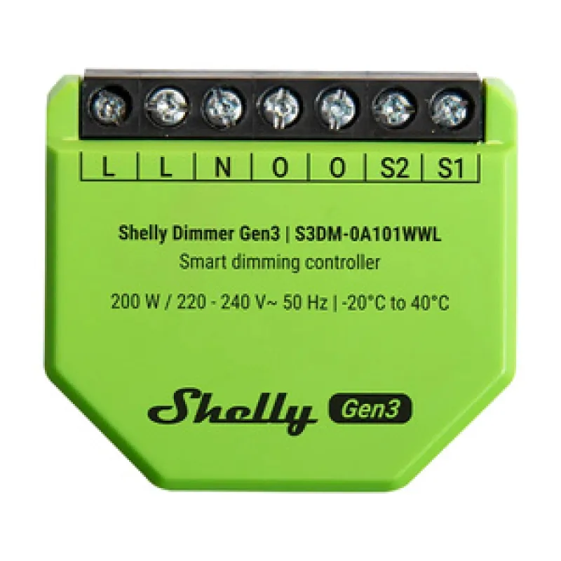 Shelly Dimmer Gen3 WiFi Valgusti Kontroller universaalne