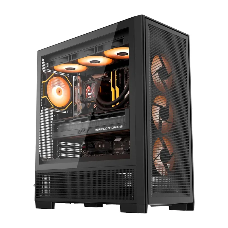 DarkFlash AIRNOVA arvutikarp (must) + 3 universaalset ventilaatorit