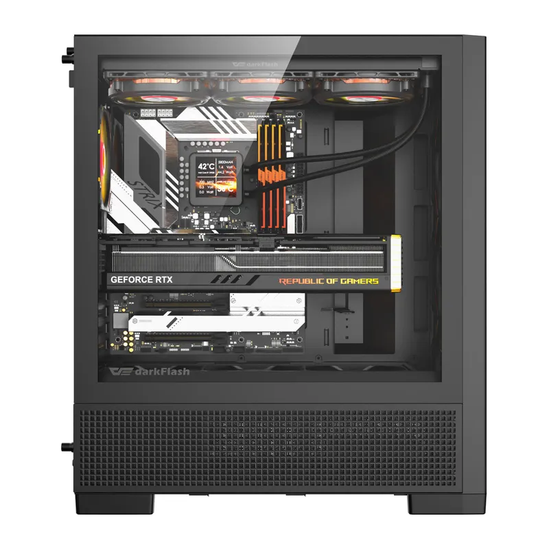 DarkFlash AIRNOVA arvutikarp (must) + 3 universaalset ventilaatorit