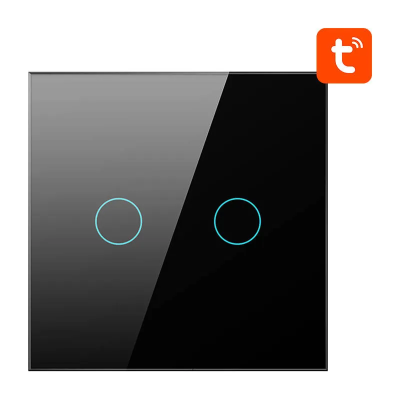 Smart Light Switch ZigBee Avatto ZTS02-EU-B2 2-kohaline TUYA (must) universaalne