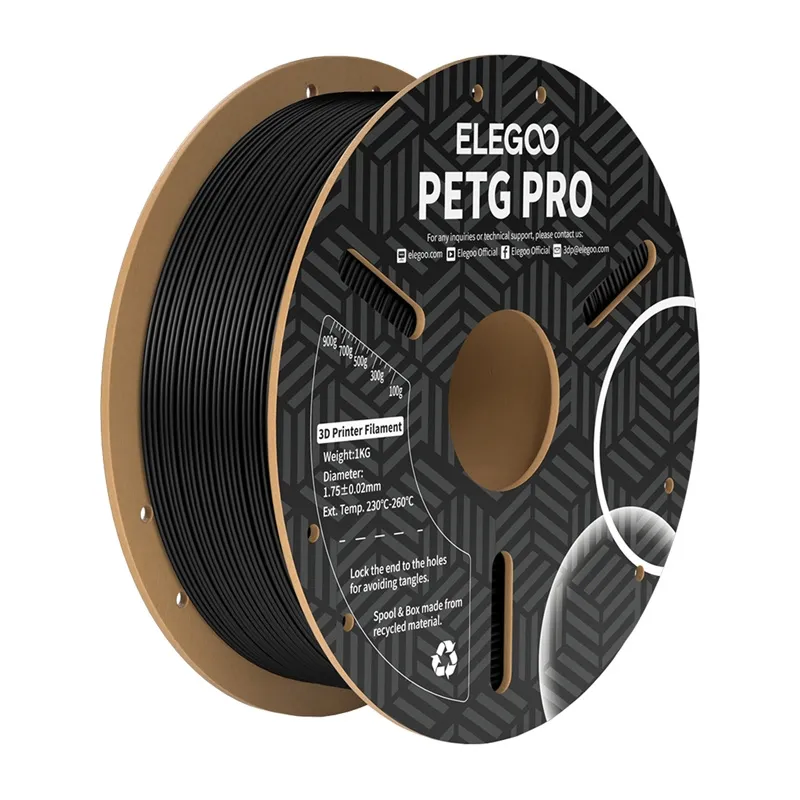 ELEGOO PETG Pro Filament (Must) universaalne