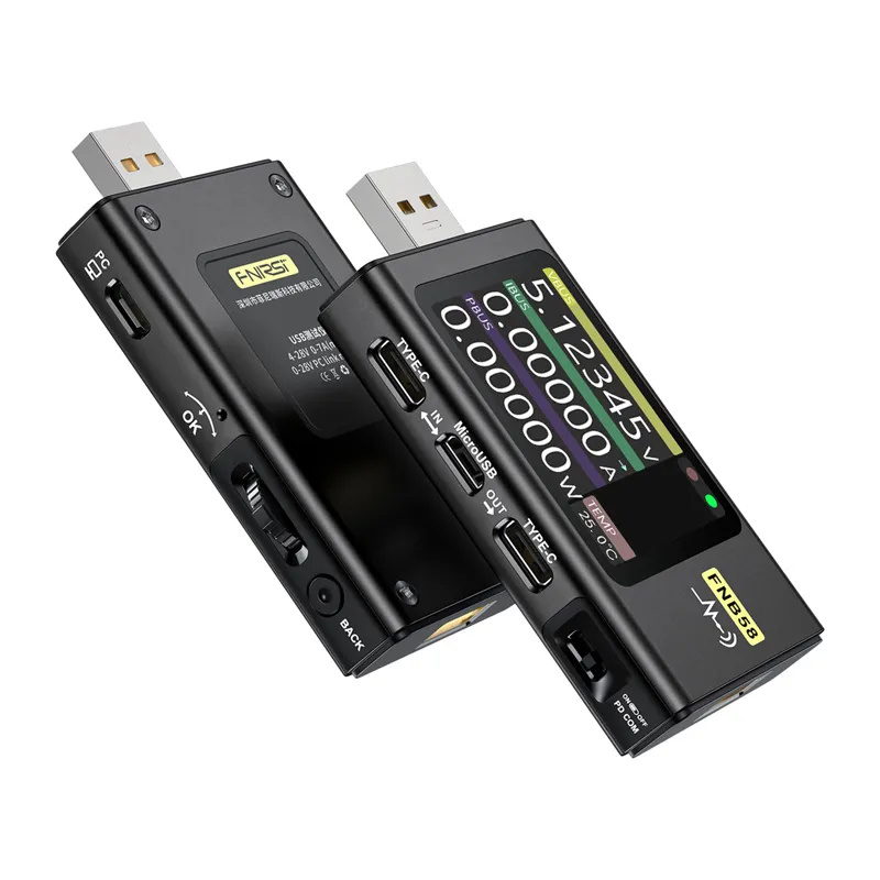 FNIRSI FNB58 USB-porti testija, must universaalne