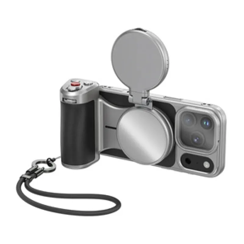Master Grip Mount iPhone 17 Pro jaoks – Kõike ühes komplekt: Valgus + Filter universaalne