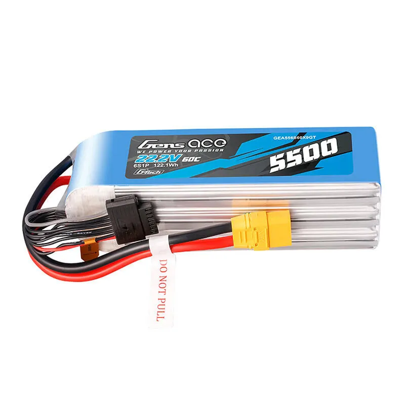 Aku Gens Ace G-Tech 5500mAh 22,2V 60C 6S1P LIPO koos XT90 ühendusega, universaalne