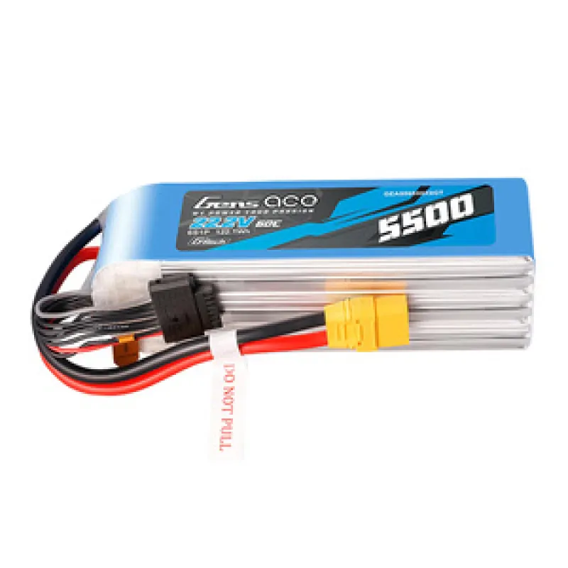 Aku Gens Ace G-Tech 5500mAh 22,2V 60C 6S1P LIPO koos XT90 ühendusega, universaalne