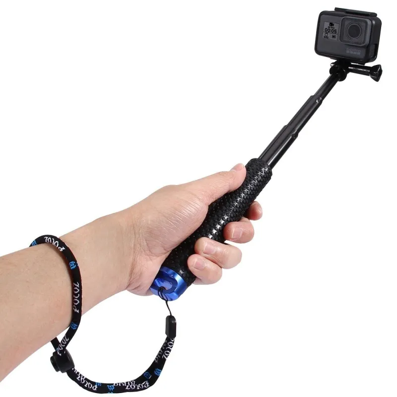 Selfievarred Puluz sportkaameratele (DJI, GoPro, Insta360) (must) universaalne
