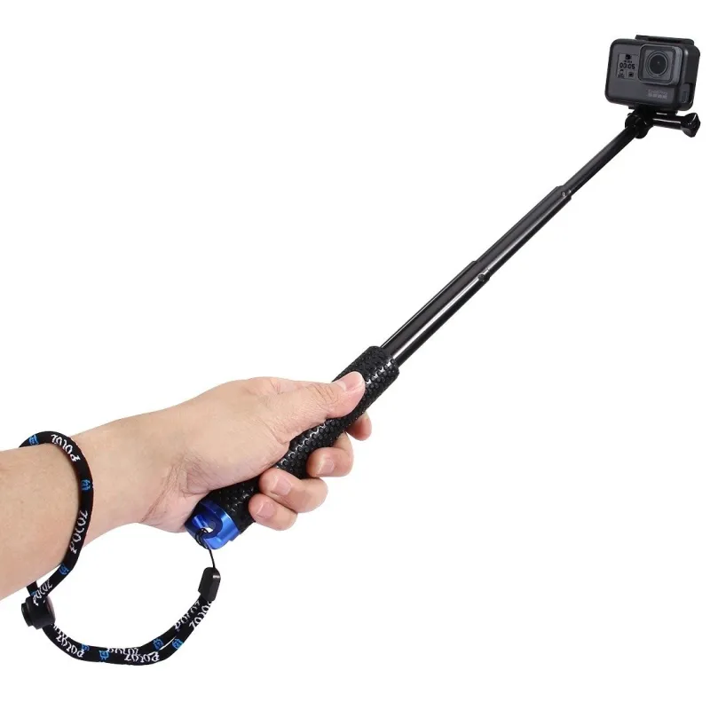 Selfievarred Puluz sportkaameratele (DJI, GoPro, Insta360) (must) universaalne