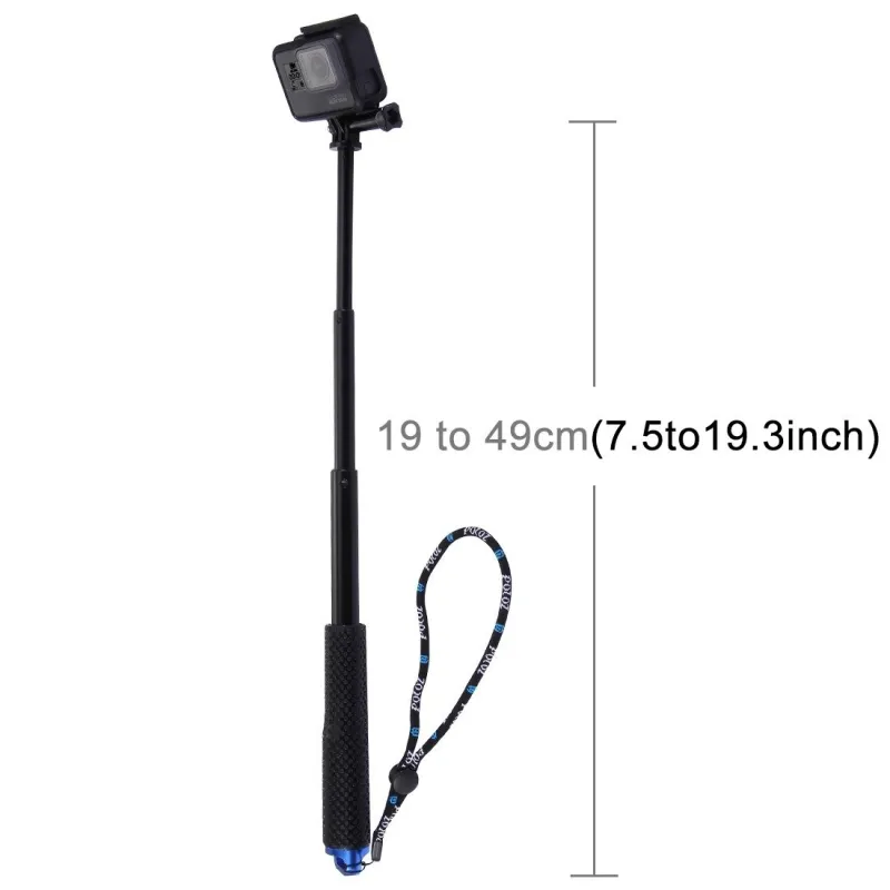 Selfievarred Puluz sportkaameratele (DJI, GoPro, Insta360) (must) universaalne