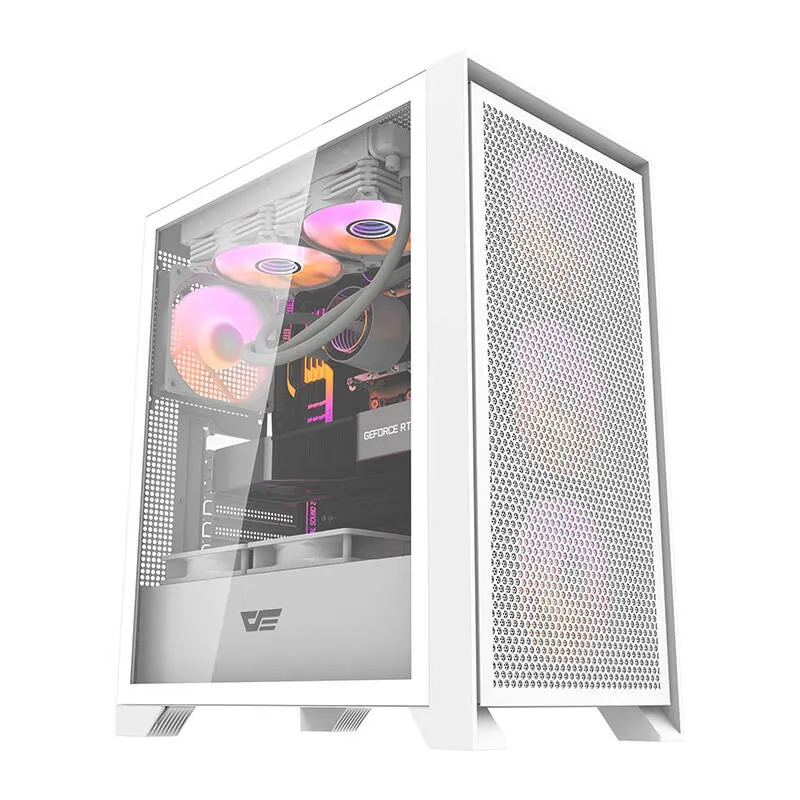 Darkflash DRX70 MESH arvutikarp (valge) + 4 RGB ventilaatorit universaalne