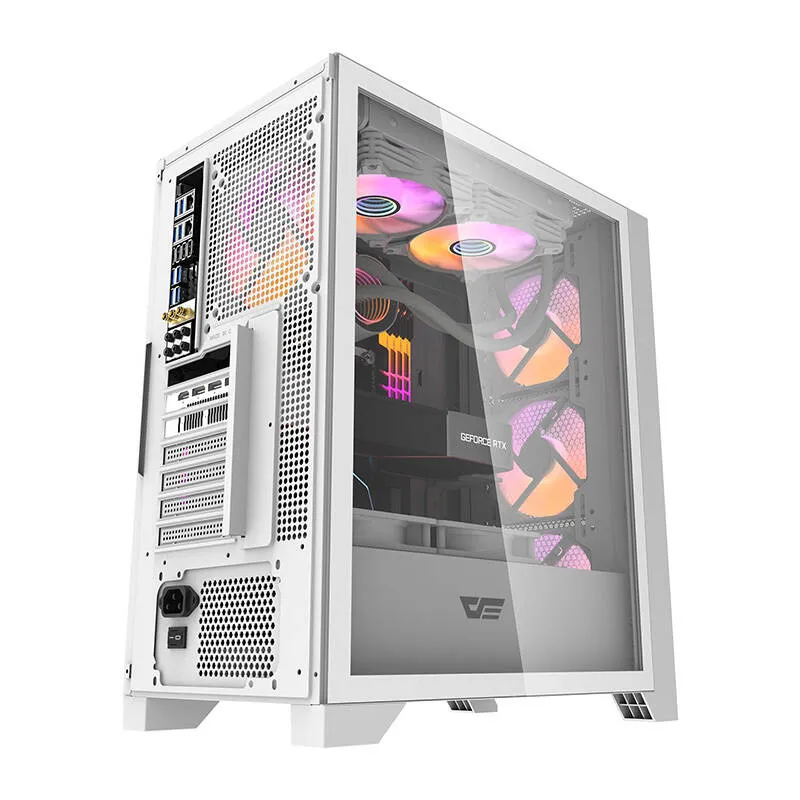 Darkflash DRX70 MESH arvutikarp (valge) + 4 RGB ventilaatorit universaalne