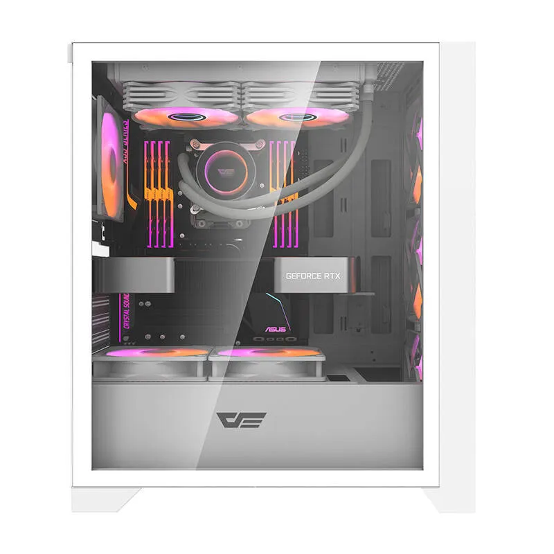 Darkflash DRX70 MESH arvutikarp (valge) + 4 RGB ventilaatorit universaalne