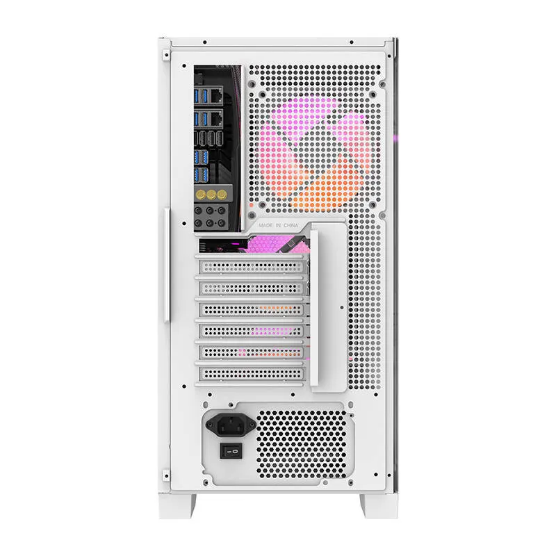 Darkflash DRX70 MESH arvutikarp (valge) + 4 RGB ventilaatorit universaalne