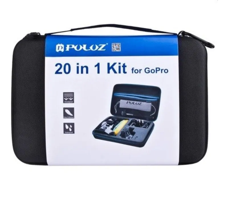 Puluz 20-osaline spordikaamera tarvikute komplekt (sh Osmo Action 5 Pro) PKT11 universaalne