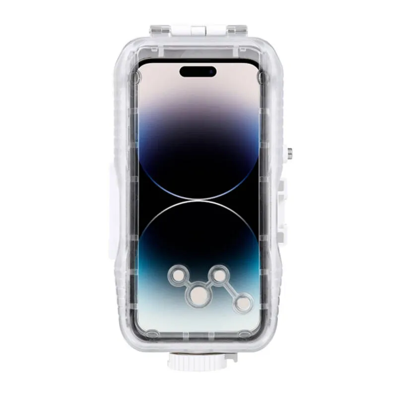 Puluz plastik veekindel korpus iPhone 15 Plus/15 Pro Max/14 Plus/14 Pro Max/13 Pro Max/12 Pro Max/11 Pro Max (valge) universaal