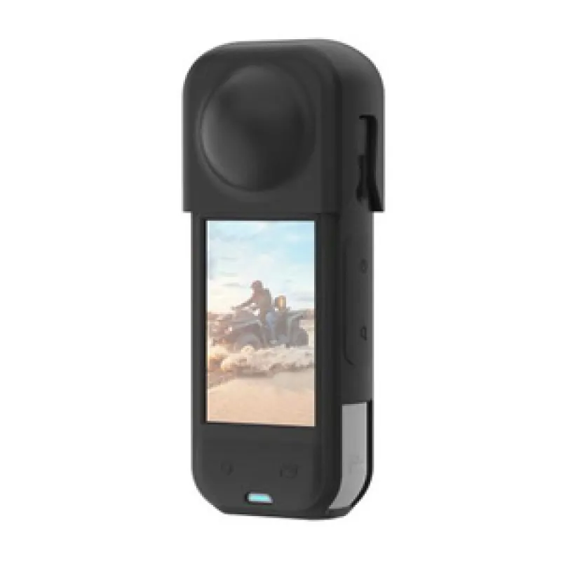 PULUZ silicone protective case with lens cover for Insta360 X5 (black) universal