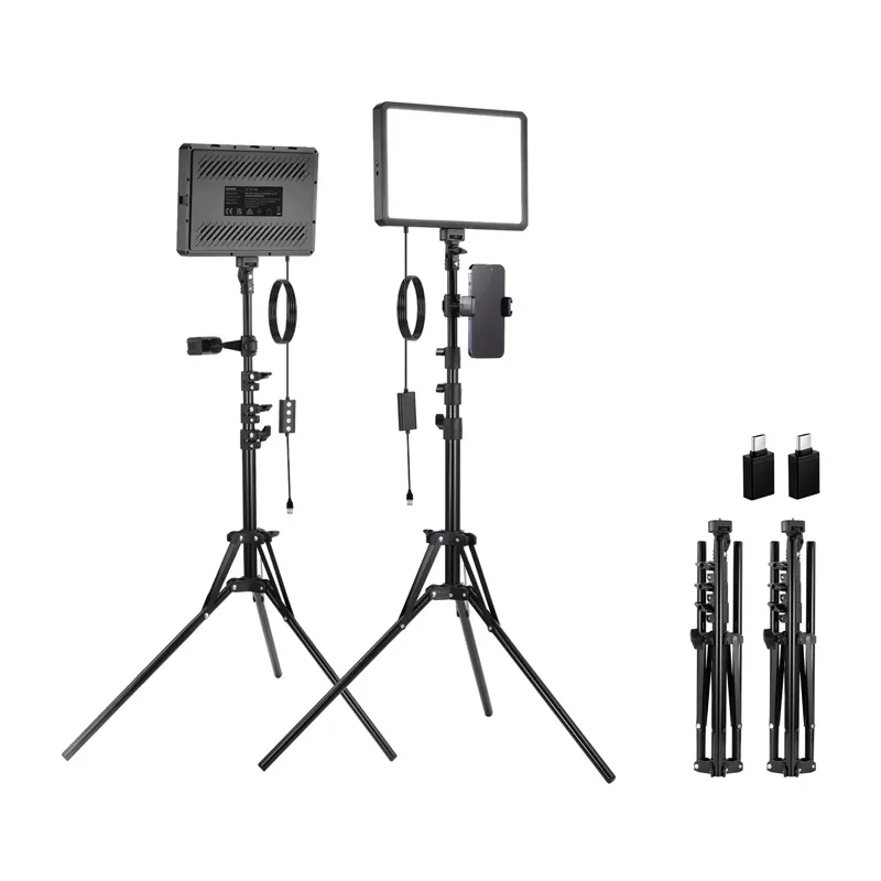 Neewer BP300 stuudiokomplekt kahe LED-valgusti + statiivid + telefonituged universaalsed