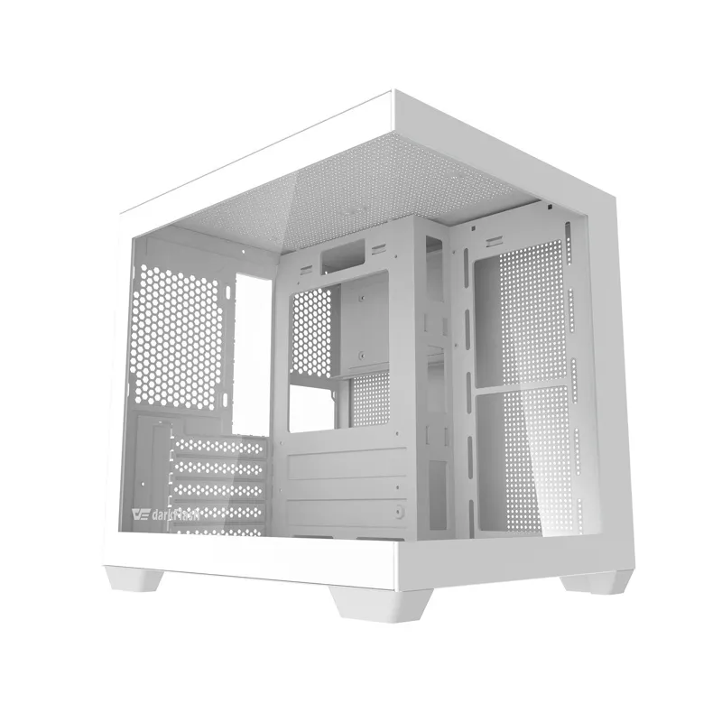Darkflash C275P arvutikarp ilma ventilaatoriteta (Valge) universaalne