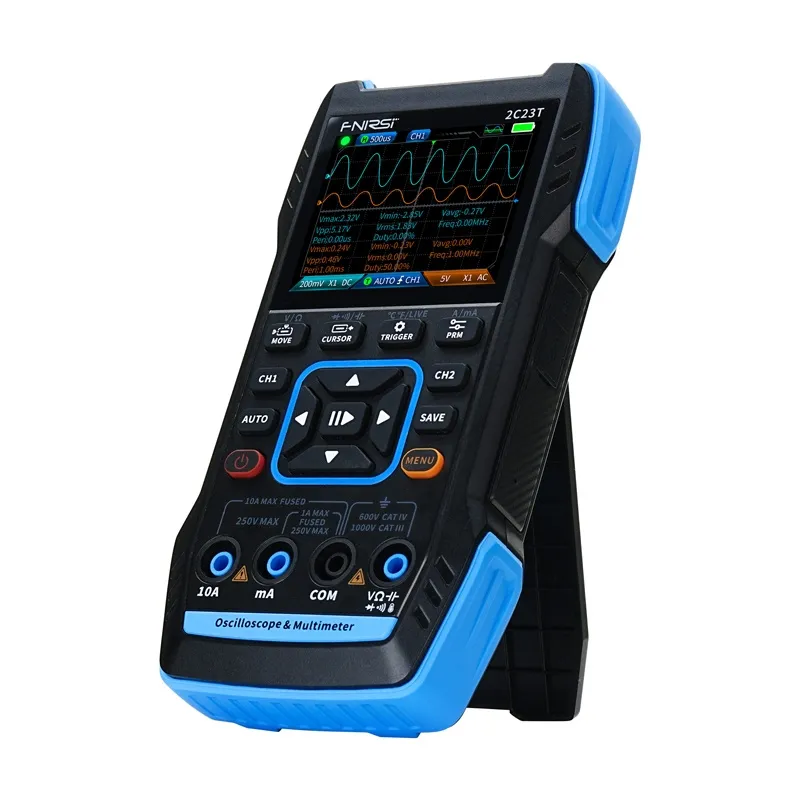 Kohanduv 3-in-1 osiloskoop FNIRSI 2C23T multimeeter signaaligeneraator universaal