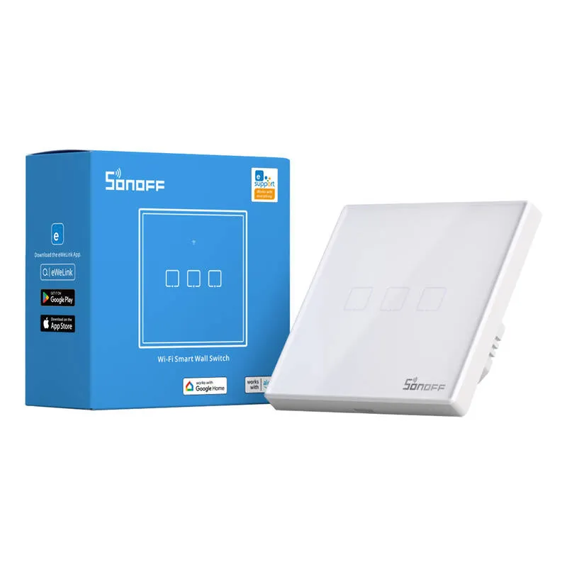 Smart Switch WiFi + RF 433 Sonoff T2 EU TX (3-kanaliline) uuenduslik universaalne