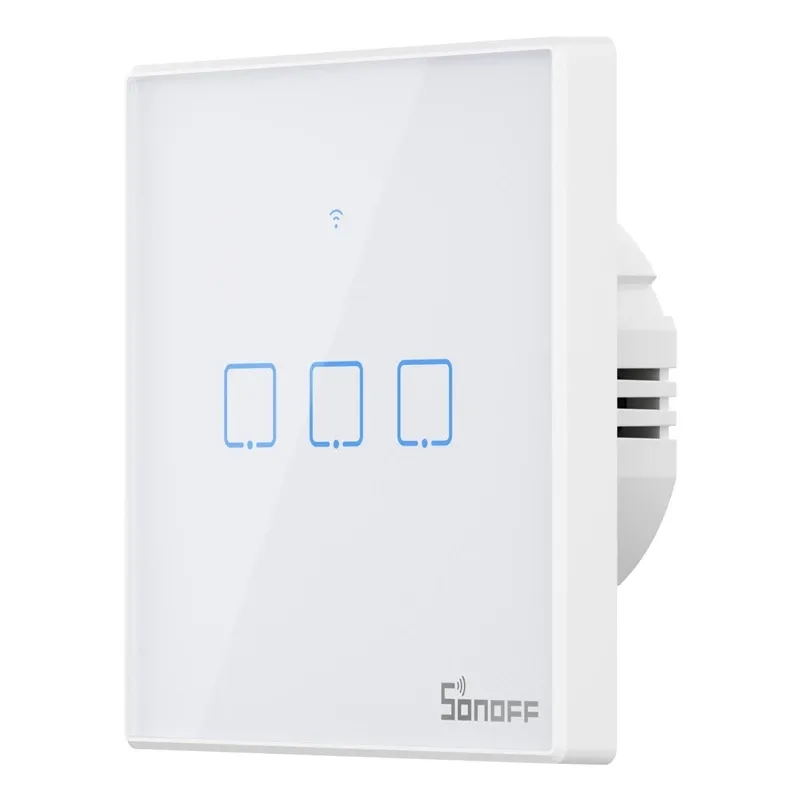 Smart Switch WiFi + RF 433 Sonoff T2 EU TX (3-kanaliline) uuenduslik universaalne