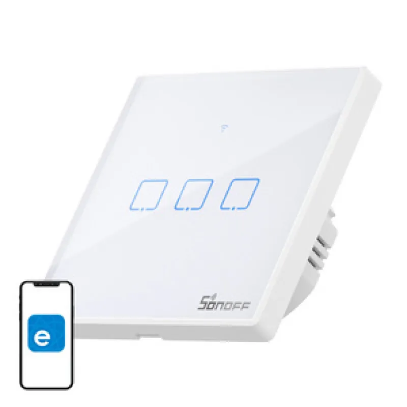 Smart Switch WiFi + RF 433 Sonoff T2 EU TX (3-kanaliline) uuenduslik universaalne