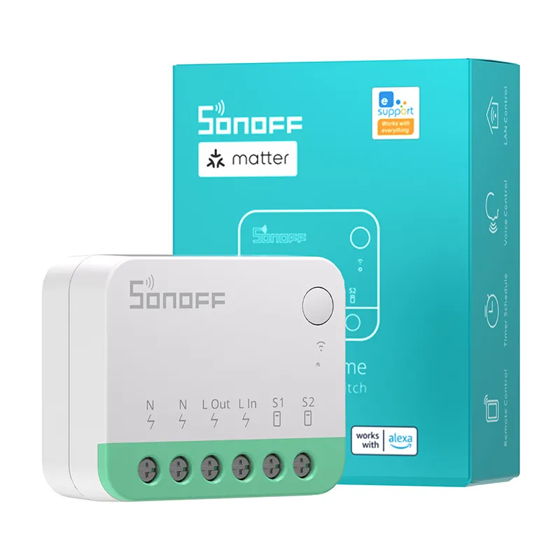 Sonoff MINIR4M Matter nutikas WiFi mini lüliti (HomeKit, SmartThings, Home Assistant). universaal