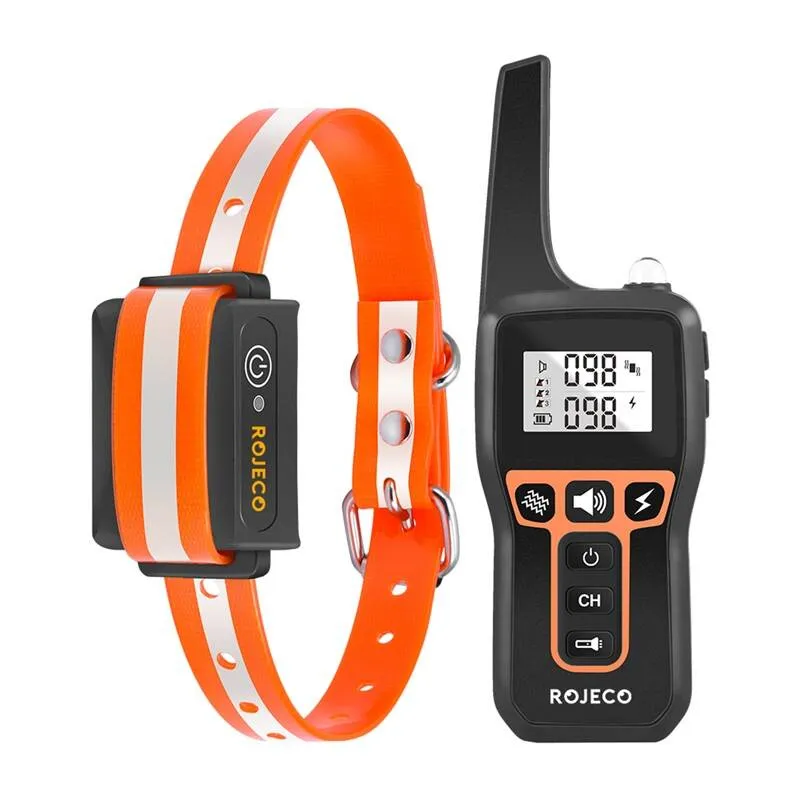 Rojeco 1000m elektriline koerakarvade kaelarihm PD529 (Oranž) universaalne