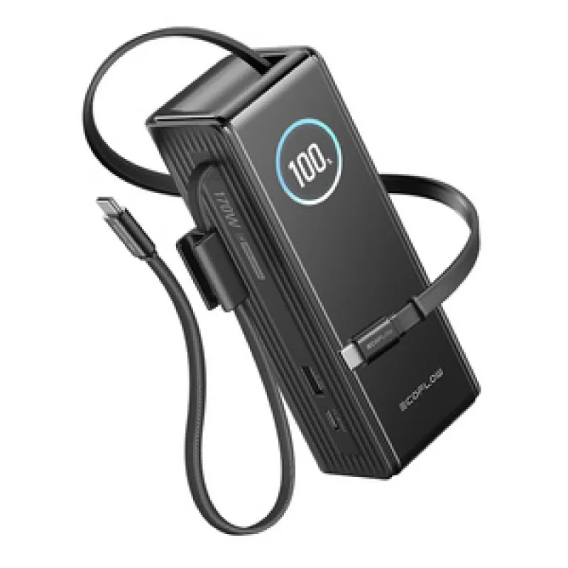 EcoFlow RAPID Powerbank 25000mAh, 170W (sisseehitatud 100W kaablitega). universaalne