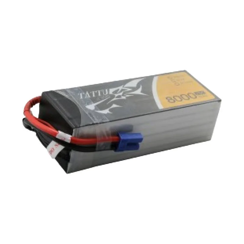 Tattu 8000mAh 22.2V 25C 6S1P Lipo aku komplekt koos EC5 universaalse ühendusega