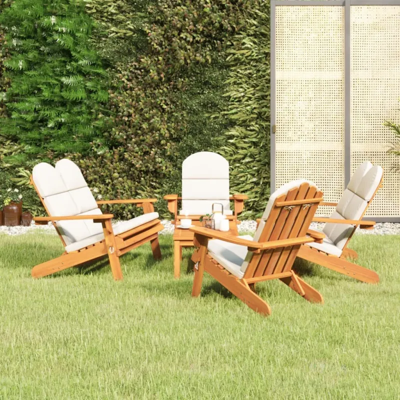 Sodo adirondack komplektas, 5 dalių, akacijos medienos masyvas