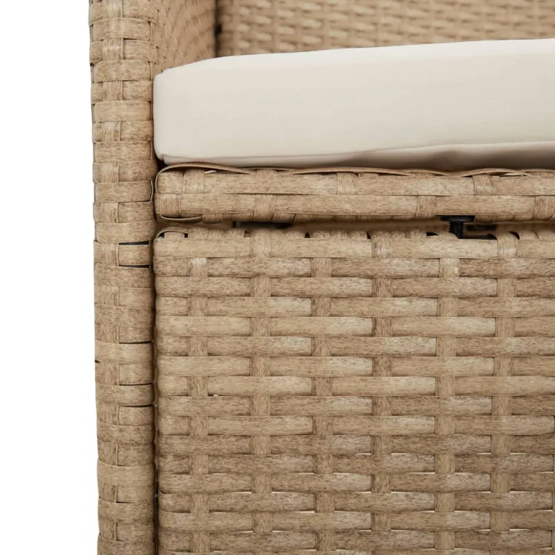 Sohvakomplekti, 3-osios dalies, hiekkainen, polyrattani, tyynyillä