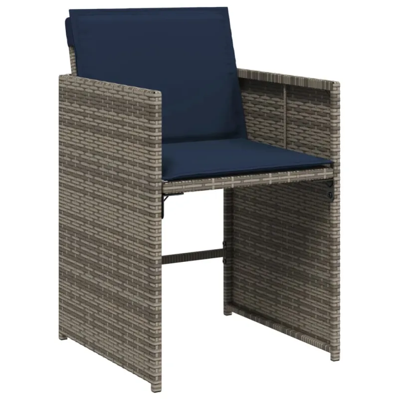 13 dalių sodo valgomojo baldų komplektas su pagalvėlėmis, pilkas, poliratanas