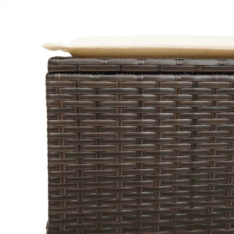 6 dalių sodo sofų komplektas su pagalvėlėmis, rudas, poliratanas