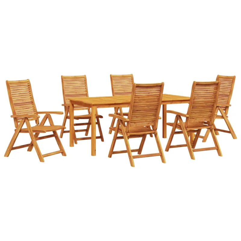 Sodo valgomojo komplektas 7 pcs Ruda Kietos akacijos mediena