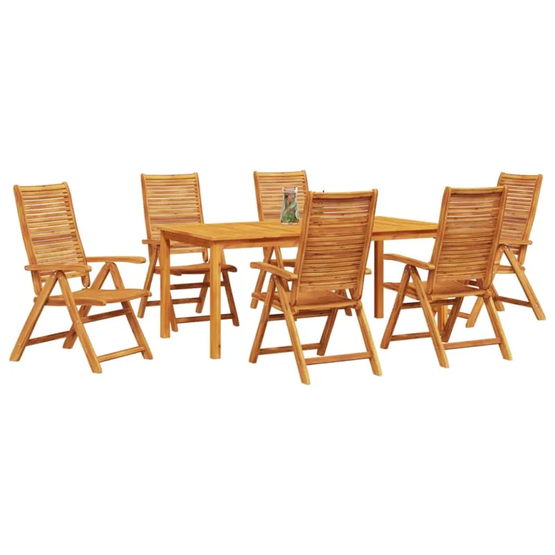 Sodo valgomojo komplektas 7 pcs Ruda Kietos akacijos mediena