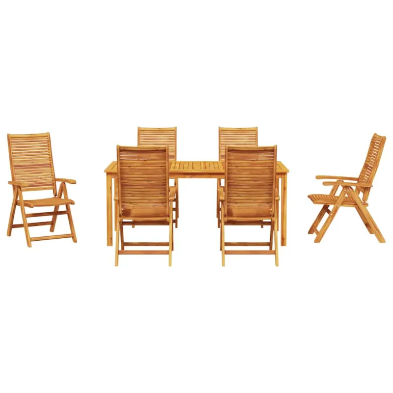 Sodo valgomojo komplektas 7 pcs Ruda Kietos akacijos mediena