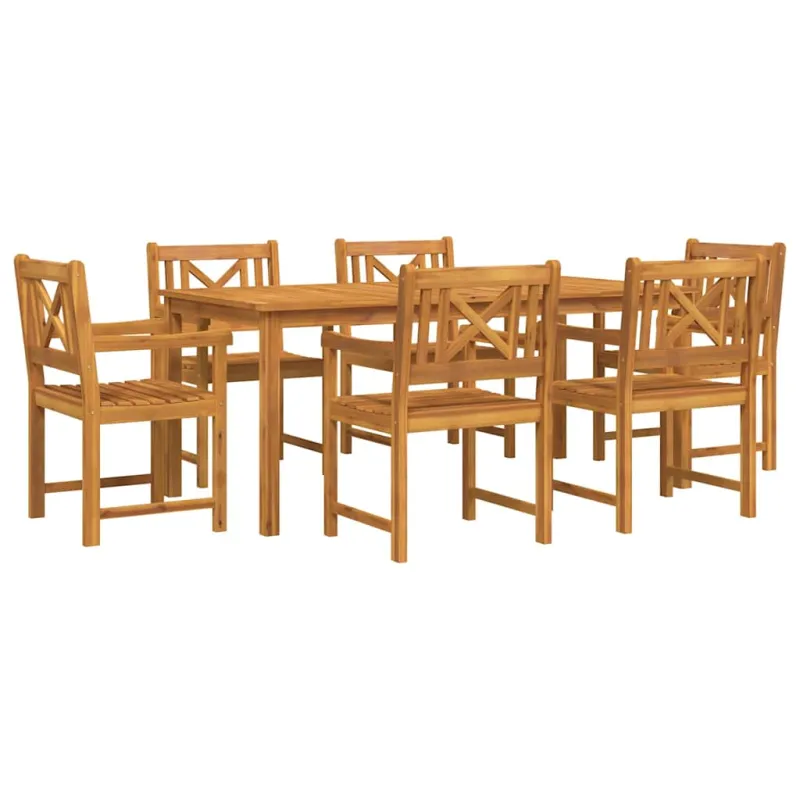 Sodo valgomojo komplektas 7 pcs Ruda Kietos akacijos mediena
