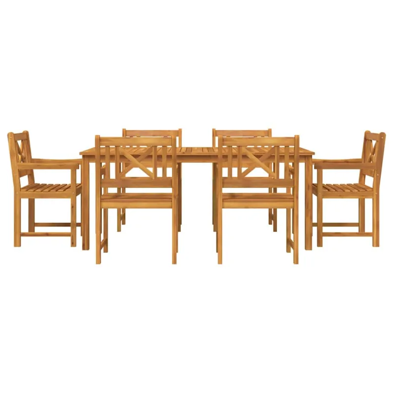 Sodo valgomojo komplektas 7 pcs Ruda Kietos akacijos mediena