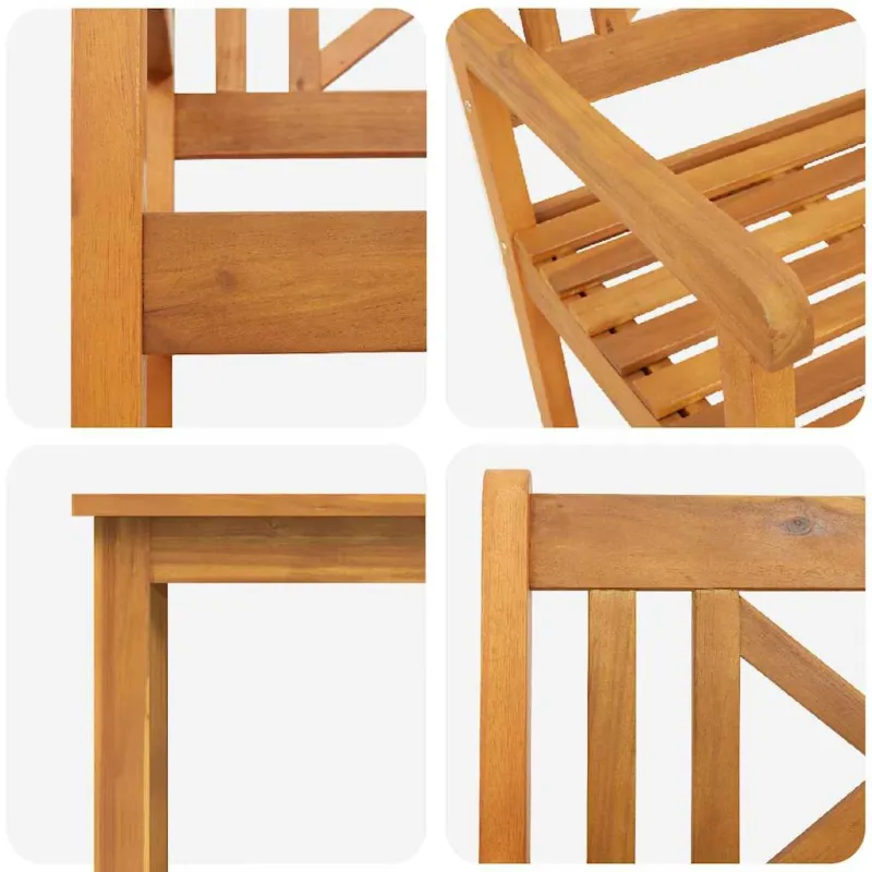 Sodo valgomojo komplektas 9 pcs Ruda Kietos akacijos mediena