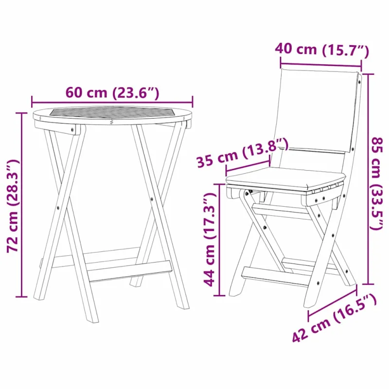 Bistro komplektas 3 pcs Natūralus aliejus