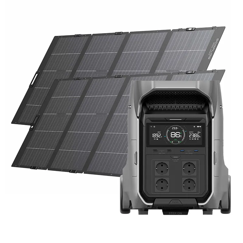 Set: EcoFlow Delta Pro 3 toiteallikas + 2x 400W päikesepaneel. universaalne