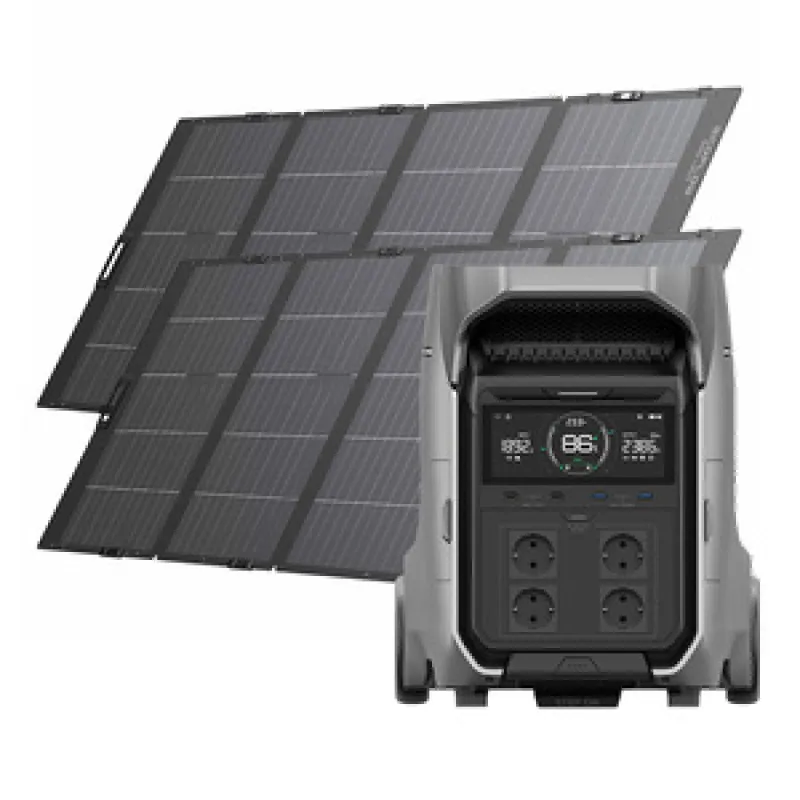 Set: EcoFlow Delta Pro 3 toiteallikas + 2x 400W päikesepaneel. universaalne