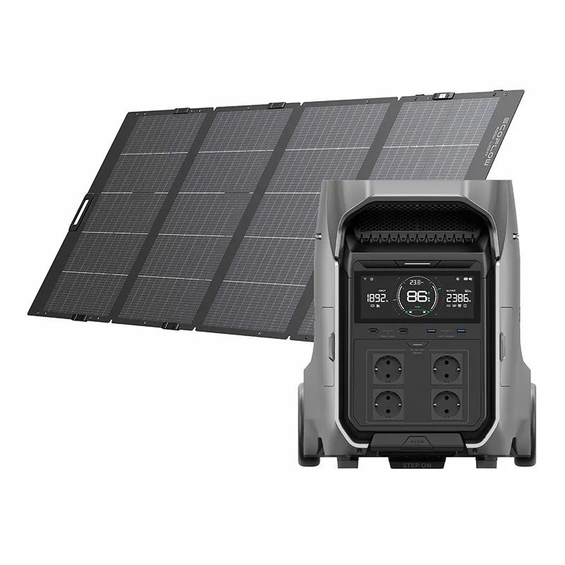EcoFlow Delta Pro 3 toitejaam + 400W päikesepaneel. universaalne