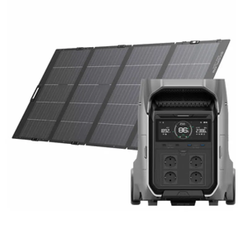 EcoFlow Delta Pro 3 toitejaam + 400W päikesepaneel. universaalne